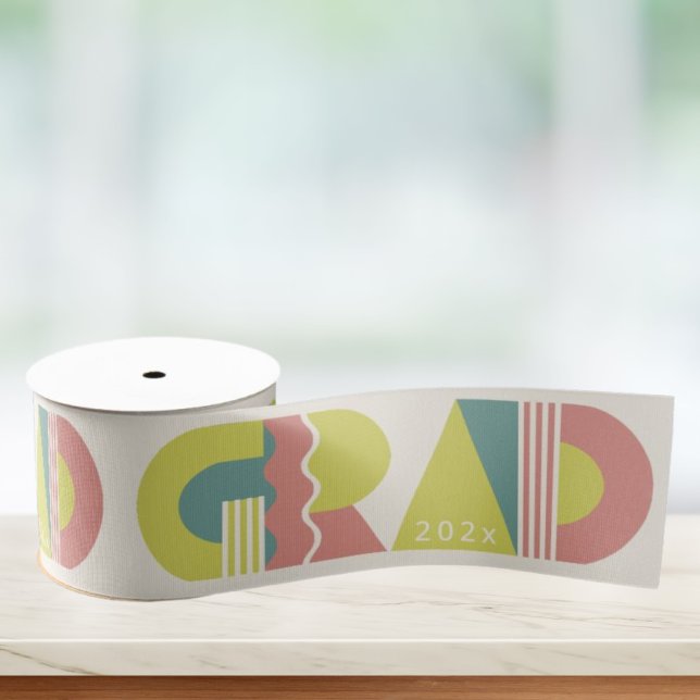 Ruban Gros-grain Graduation class of 2026 retro grosgrain ribbon (Créateur téléchargé)