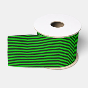 Ruban Gros-grain Green Black Stripes Motif sans charme