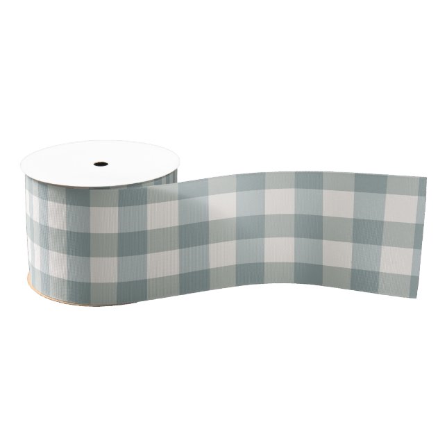 Ruban Gros-grain Green Plaid En vichy Country Farmhouse Simple (Bobine)