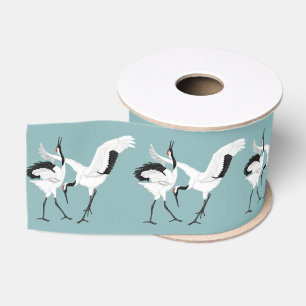 Ruban Gros-grain Grues dansantes Ribbon Grosgrain