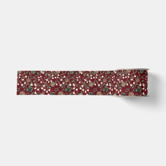 Ruban Gros-grain Guirlande de Noël Fantaisiste Rouge Gui & Bauble