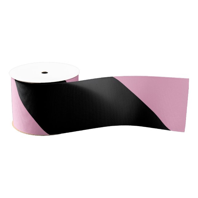 Ruban Gros-grain Halloween rose et noir rayé (Bobine)