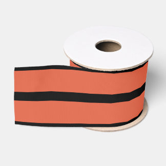Ruban Gros-grain Halloween Teal and Black Striped Ribbon