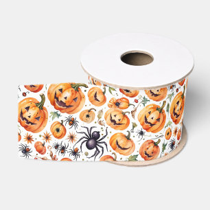 Ruban Gros-grain Halloween traditionnel orange et noir