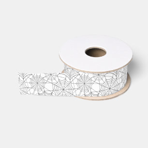 Ruban Gros-grain Halloween Webs Grosgrain Ribbon