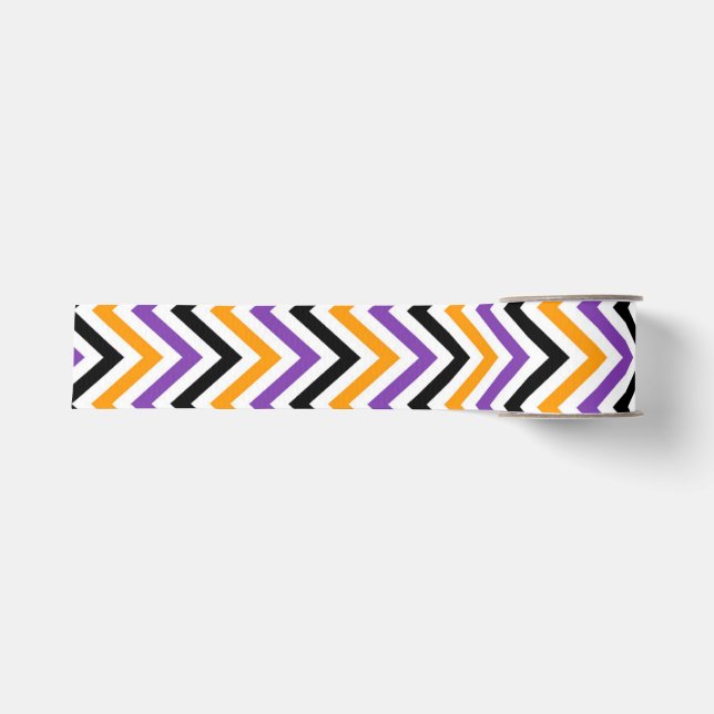 Ruban Gros-grain Halloween Zigzag - Gras Motif saisonnier (Devant)