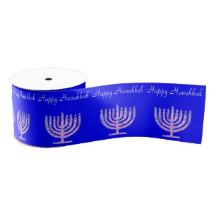 Ruban Gros-grain Hanoukka heureux Menorah David préféré