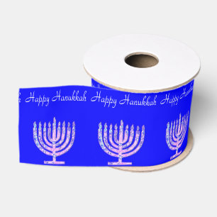 Ruban Gros-grain Heureux Hanoukka Menorah David' Fave