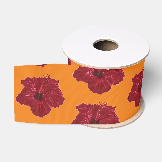 Ruban Gros-grain Hibiscus rouge (Bobine)