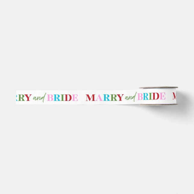 Ruban Gros-grain Hiver Marry & Bride Enterrement de Vie de Jeune Fi (Devant)