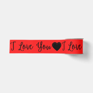 Ruban Gros-grain I Love You Black Valentine's Grosgrain Ribbon