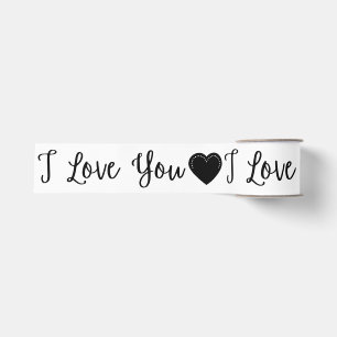 Ruban Gros-grain I Love You Black Valentine's Grosgrain Ribbon