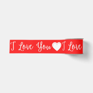 Ruban Gros-grain I Love You White Valentine's Grosgrain Ribbon