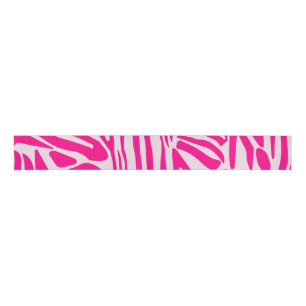 Ruban Gros-grain Impression zèbre rose