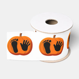 Ruban Gros-grain Imprimantes Citrouilles pour bébés Halloween