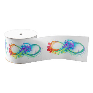 Ruban Gros-grain Infinity avec Rainbow Jellyfish