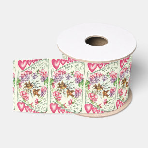 Ruban Gros-grain Inséparables Vintage Saint Valentin Ruban