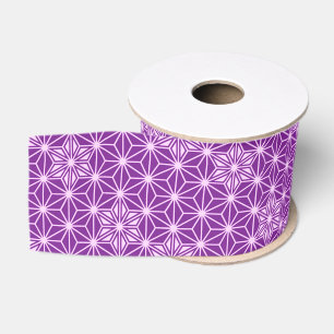 Ruban Gros-grain Japonais Asanoha motif - améthyste violet
