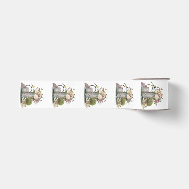 Ruban Gros-grain Jardin fleuri Vintage (Devant)
