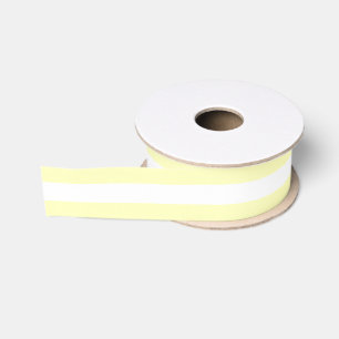 Ruban Gros-grain Jaune Pâle Et Blanc Gratté