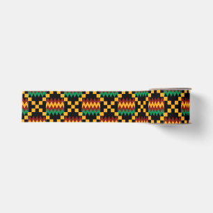 Ruban Gros-grain Jaune, Vert, Rouge, Kente Noir