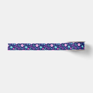 Ruban Gros-grain Joli motif floral de fond