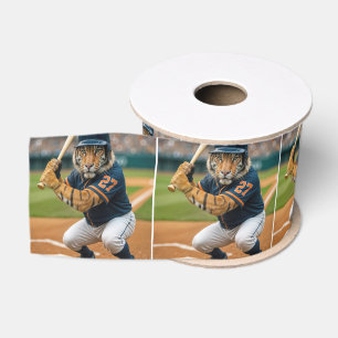 Ruban Gros-grain Joueur de baseball Tigre #27 à la batte