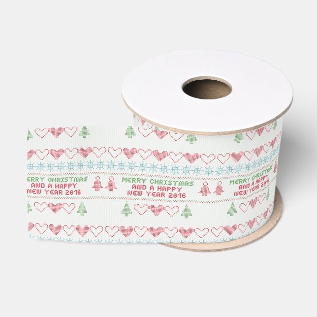 Ruban Gros-grain Joyeux Noël Customisé personnalisé (Bobine)