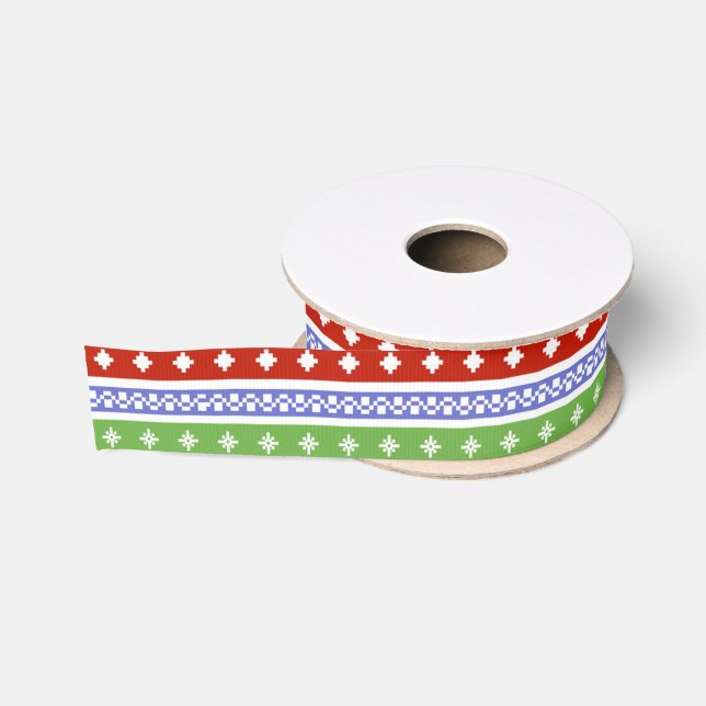 Ruban Gros-grain Joyeux Noël Customisé personnalisé (Bobine)