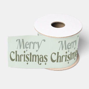 Ruban Gros-grain Joyeux Noël Typographie verte festive