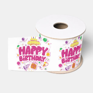 Ruban Gros-grain Joyeux ruban d'anniversaire