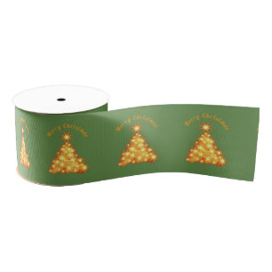 Ruban Gros-grain Joyeux sapin d'or Thunder_Cove