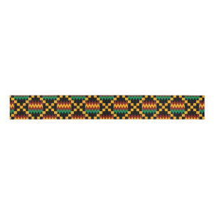 Ruban Gros-grain Kente jaune, vert, rouge, noir