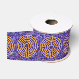 Ruban Gros-grain LABYRINTH MOSAIC 3" Large Grosgrain Ribbon