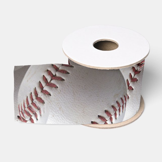 Ruban Gros-grain Le base-ball pique le rouge (Bobine)