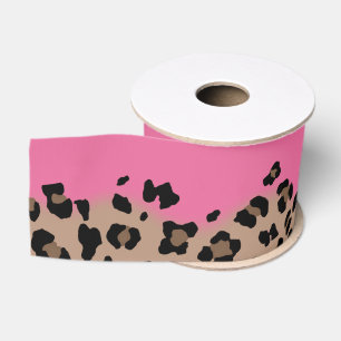 Ruban Gros-grain Leopard et Hot Pink
