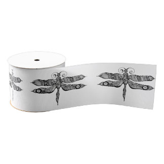 Ruban Gros-grain Libellule fantaisie