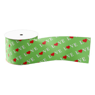 Ruban Gros-grain Lime Green LOVE