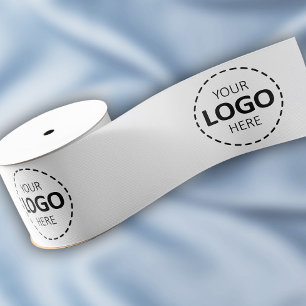 Ruban Gros-grain Logo Motif personnalisé blanc promotionnel 3"