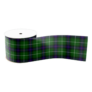 Ruban Gros-grain MacDonald tartan bleu vert plaid