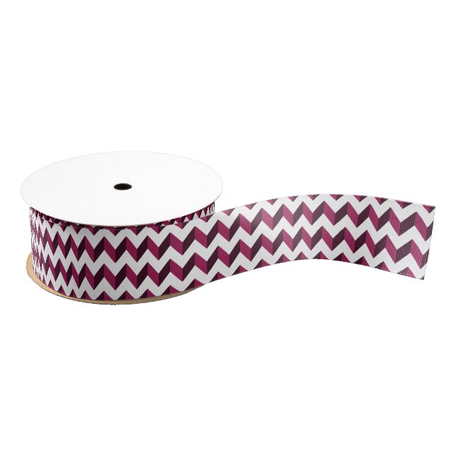 Ruban Gros-grain Magenta Chevron à deux tons (Bobine)