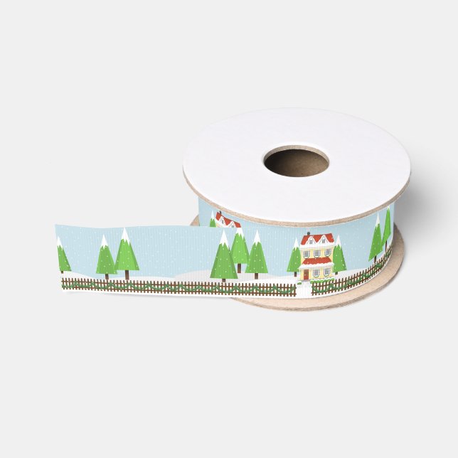 Ruban Gros-grain Maison ouverte de Noël (Bobine)