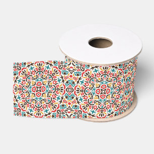 Ruban Gros-grain Mandala de mariage géométrique en treillis marocai