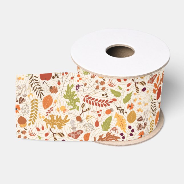 Ruban Gros-grain Mariage Bohème Automne Floral Rustique (Bobine)