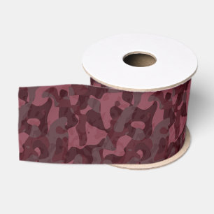 Ruban Gros-grain Marron et camouflage Rose abstrait