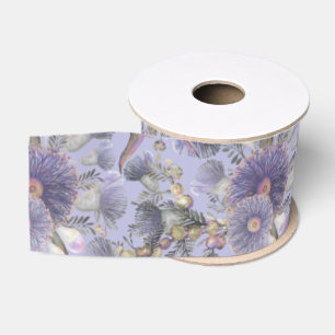 Ruban Gros-grain Mauve Romantique Acacia et Eucalyptus