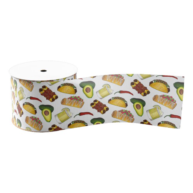 Ruban Gros-grain Mexique Tex Mex Nourriture Taco Enchilada Chimicha (Bobine)