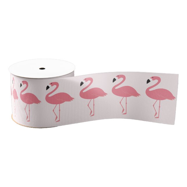 Ruban Gros-grain Modèle flamant rose (Bobine)