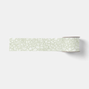 Ruban Gros-grain Mosaïque feuille aléatoire vert pâle