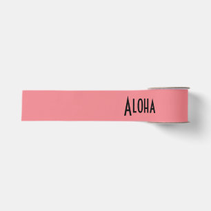 Ruban Gros-grain mot d'impression saumon aloha